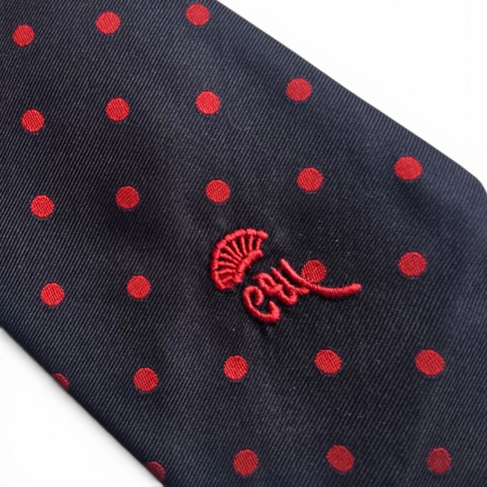 Countess Wara Silk Tie Navy Red Polka Dot Lazarus Men's Store Vintage